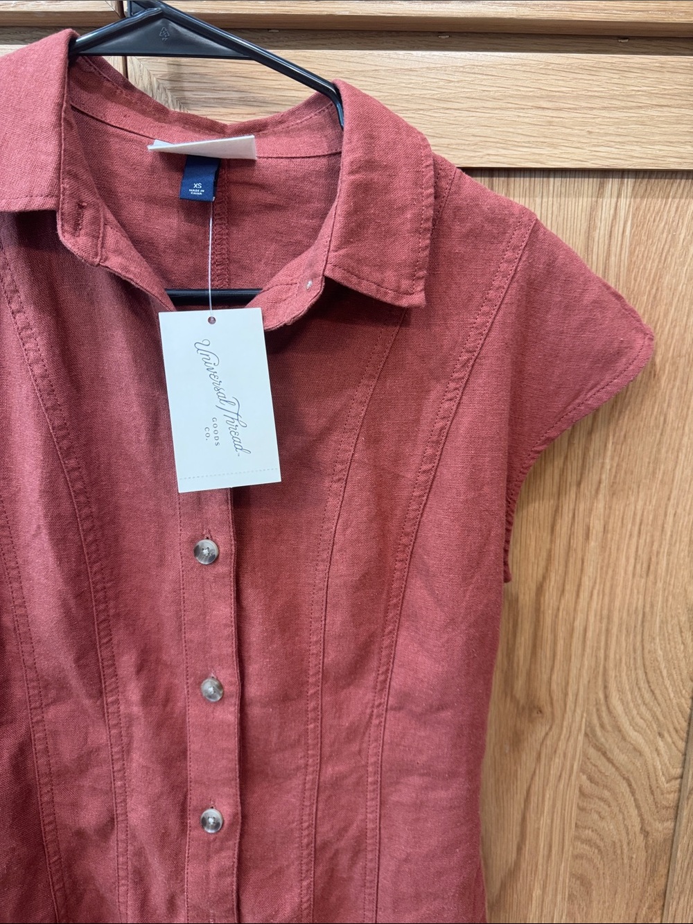 Universal Thread Rust Button-Front Mini Dress - Picture 5 of 6
